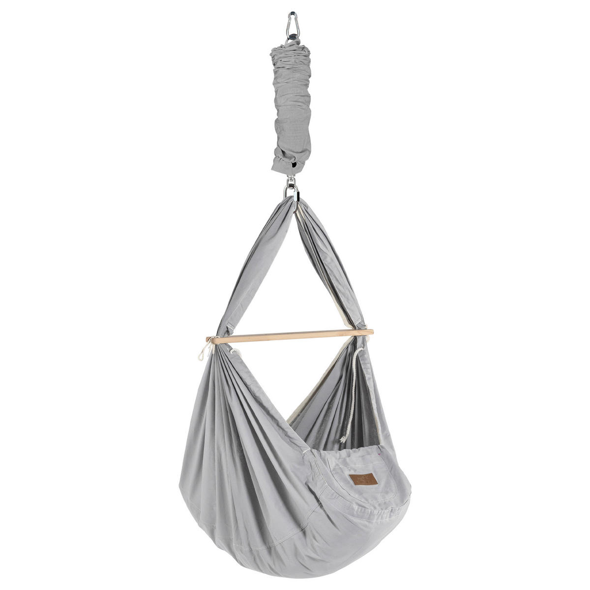 FEDERWIEGE Set inkl. Tipi-Gestell und Motor  Anthrazit, Grau  - Anthrazit/Grau, Basics, Kunststoff/Textil (135/194/135cm) - SCHMUSEWOLKE