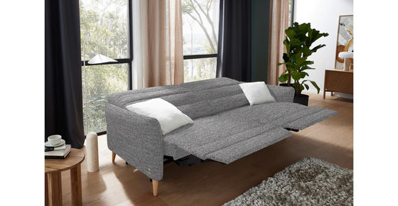 2-SITZER-SOFA in Webstoff Grau  - Eiche Bianco/Grau, Design, Holz/Textil (234-262/84/112cm) - Dieter Knoll