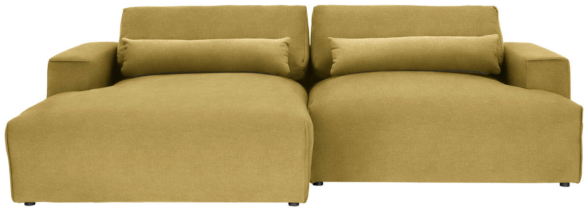 ECKSOFA Struktur Senfgelb  - Senfgelb/Schwarz, Design, Kunststoff/Textil (187/267cm) - Stylife