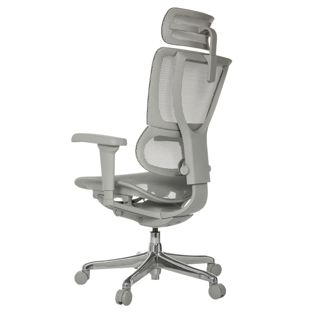 OTOČNÁ ŽIDLE, síť,  - šedá/barvy stříbra, Moderní, kov/textil (71/116 - 135/75cm) - MID.YOU
