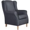 OHRENSESSEL in Flachgewebe Blaugrau  - Buchefarben/Blaugrau, Design, Holz/Textil (77/103/86cm) - Max Winzer
