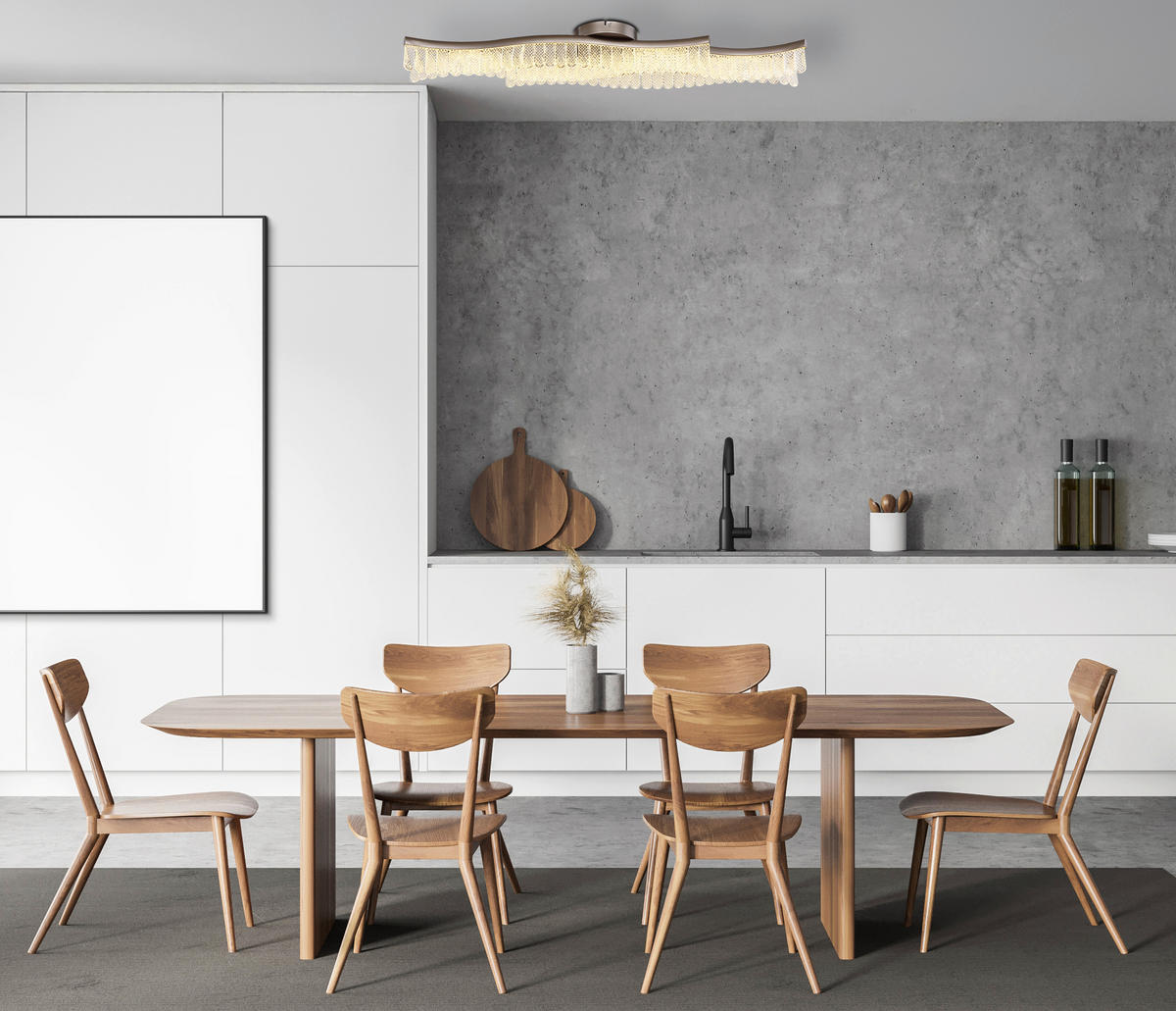 STROPNA LED-SVETILKA  JULIET /1560 lm/3200 K/230 V/ - barve grafita/prozorno, Design, kovina/umetna masa (108/18/13cm) - Globo