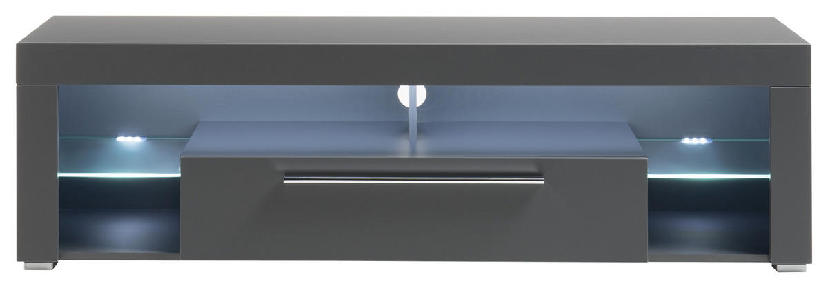TV-ELEMENT - Alufarben/Grau, Design, Glas/Holzwerkstoff (153/44/44cm) - Carryhome