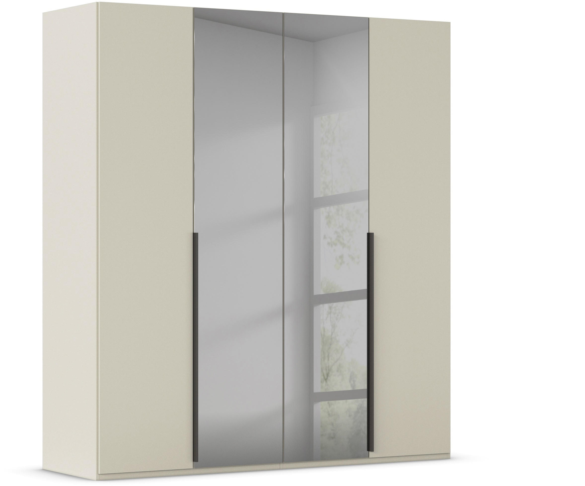 DREHTÜRENSCHRANK 201/223/61 cm 4-türig Grau, Champagner  - Champagner/Graphitfarben, Trend, Glas/Holzwerkstoff (201/223/61cm) - Novel