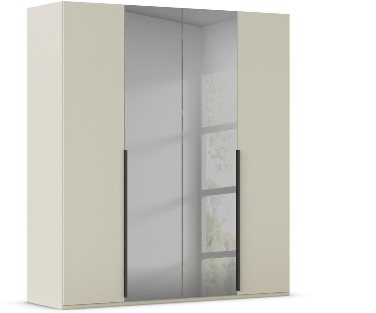 DREHTÜRENSCHRANK 201/223/61 cm 4-türig Grau, Champagner  - Champagner/Graphitfarben, Trend, Glas/Holzwerkstoff (201/223/61cm) - Novel
