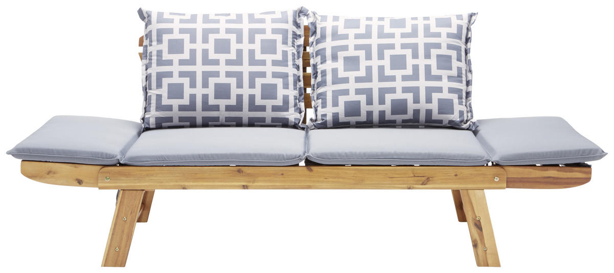 GARTENBANK 75/190/67 cm Akazie   - Grau/Akaziefarben, Design, Holz/Textil (75/190/67cm) - Ambia Garden