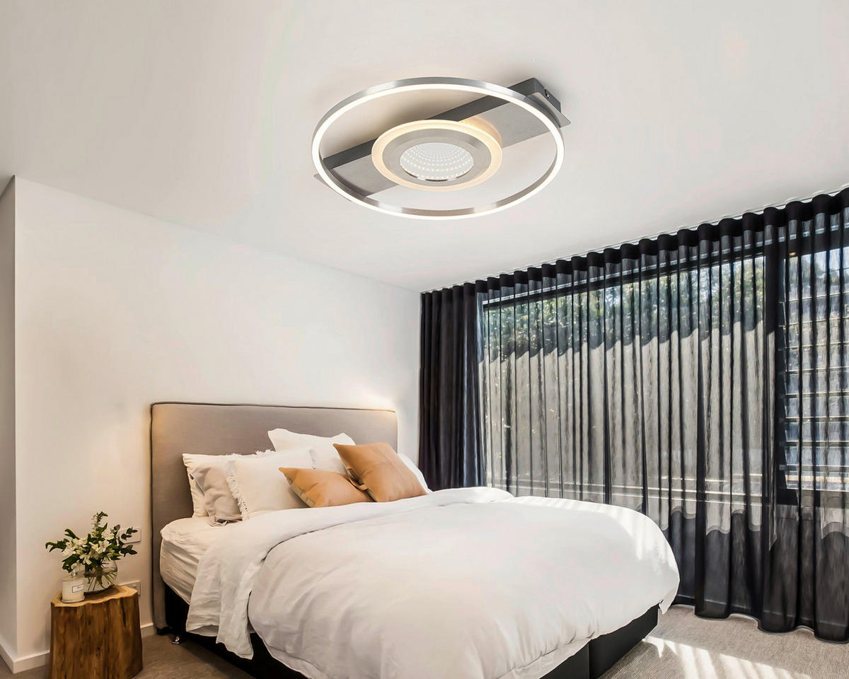 LED-DECKENLEUCHTE 42/40/6 cm   - Grau/Nickelfarben, Trend, Kunststoff/Metall (42/40/6cm) - Novel