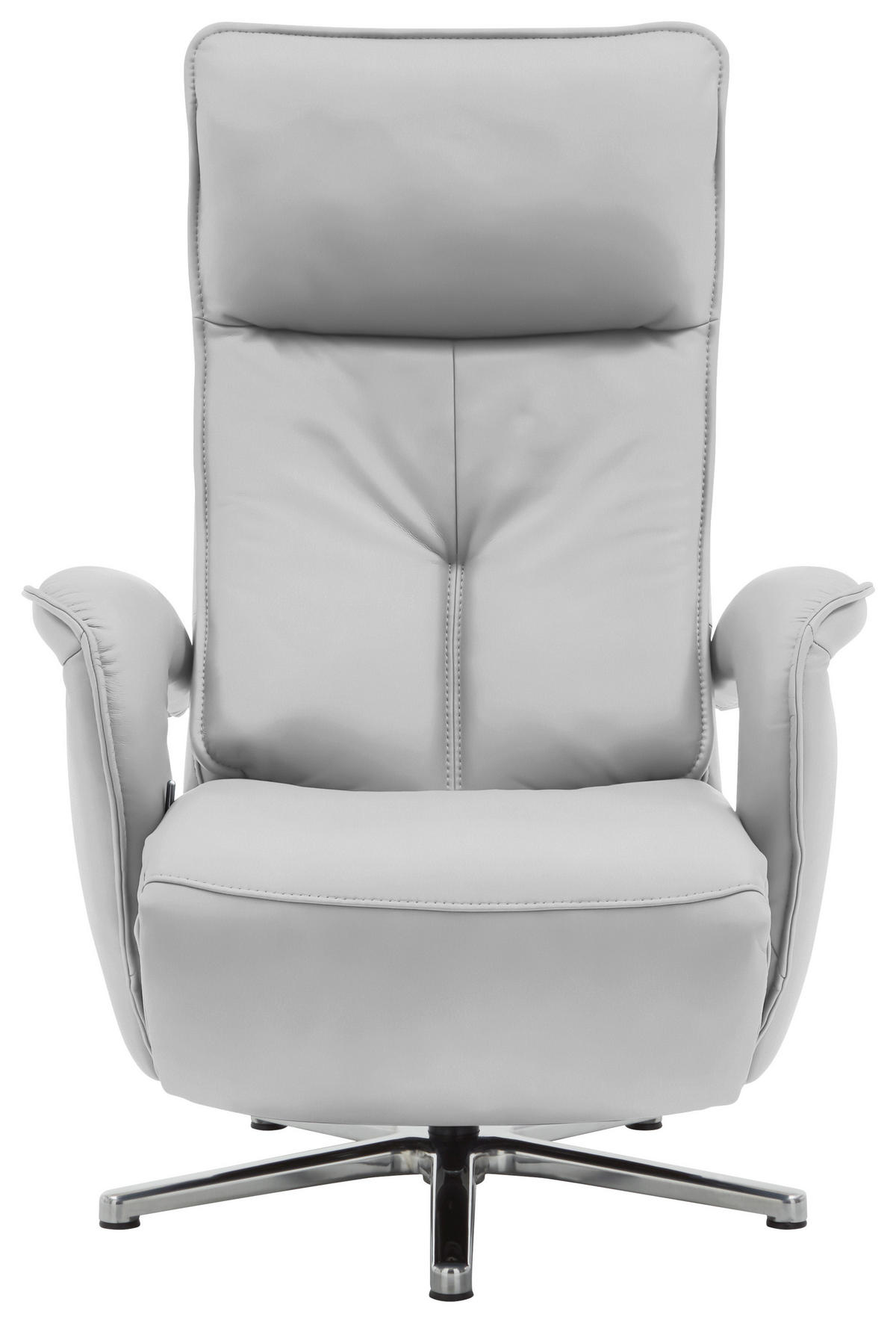 RELAXSESSEL in Leder Weiss  - Chromfarben/Weiss, Design, Leder/Metall (77/110/87cm) - Valdera