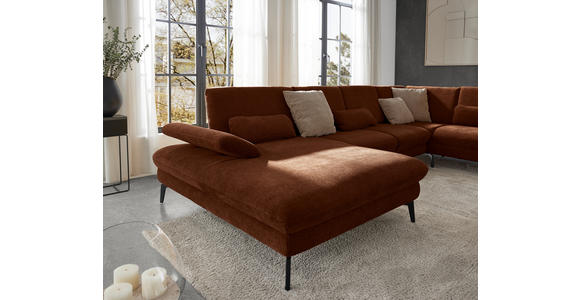 WOHNLANDSCHAFT in Webstoff Rostfarben  - Rostfarben/Schwarz, Design, Textil/Metall (157/354/208cm) - Dieter Knoll