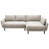 ECKSOFA in Velours Beige  - Beige/Schwarz, Design, Holz/Textil (260/167cm) - Welnova