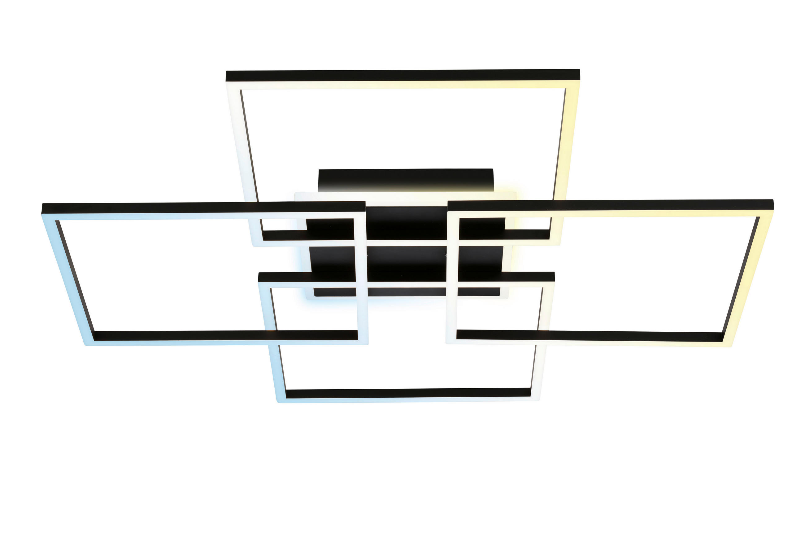 LED MENNYEZETI LÁMPA - fekete, Design, műanyag/fém (72,4/72,4/8,4cm)