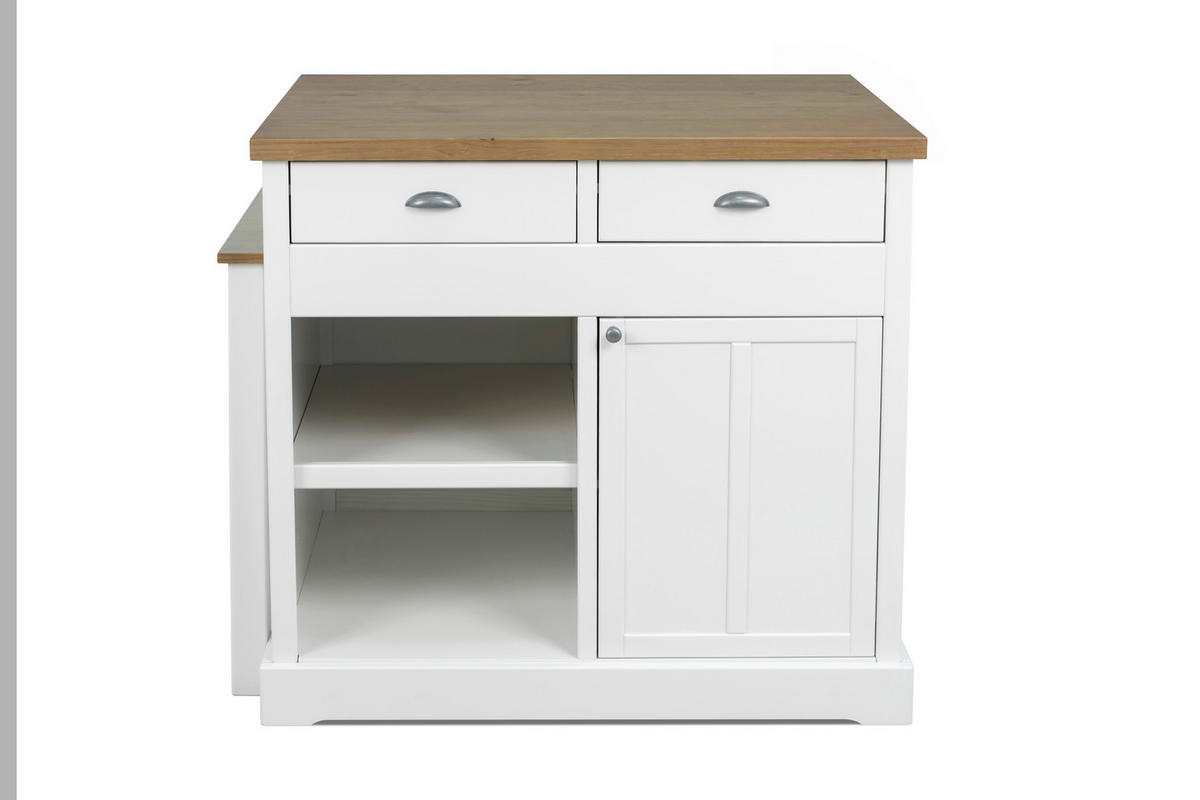 BAR in  - Weiss/Eichefarben, Design, Holz/Holzwerkstoff (103,8/97/76,5cm) - Livetastic