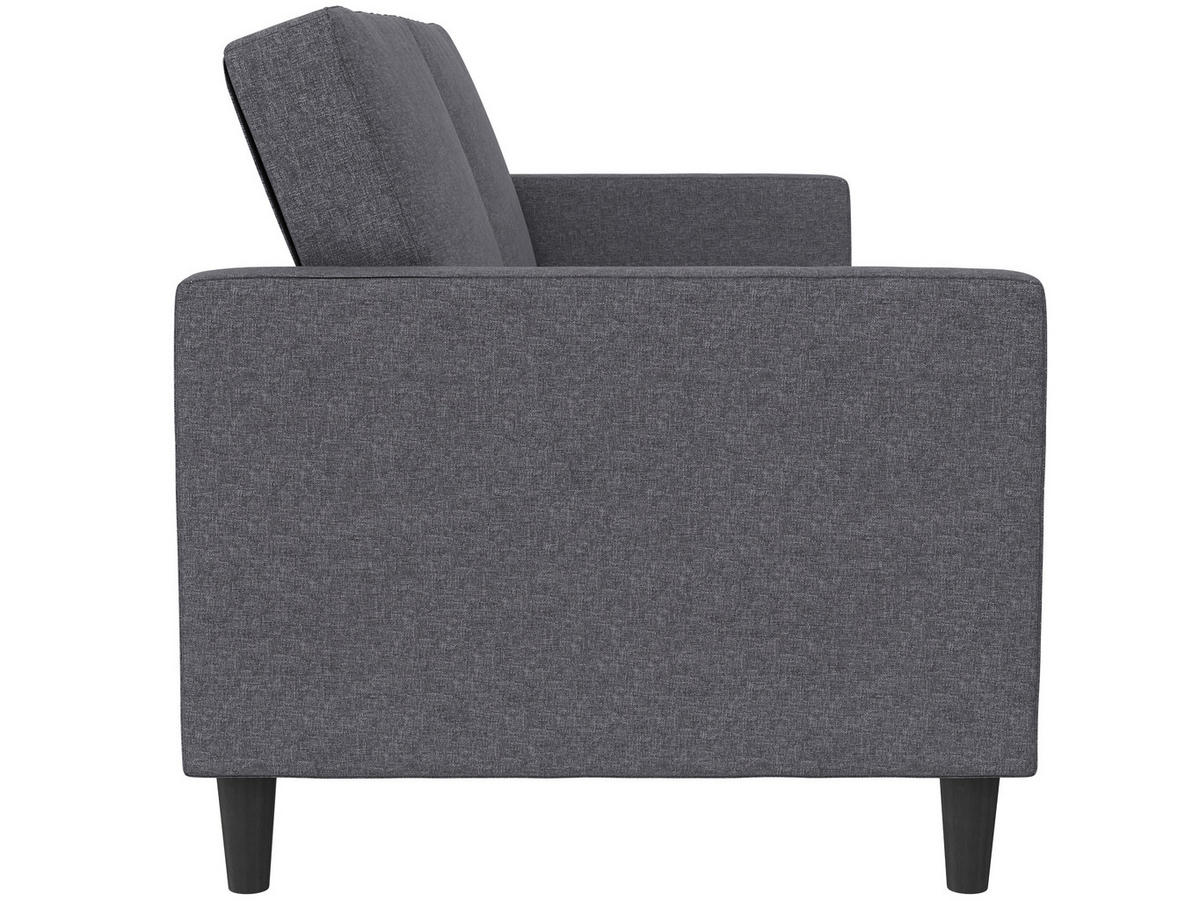 SCHLAFSOFA Webstoff, Leinenoptik Grau  - Schwarz/Grau, Basics, Kunststoff/Textil (207/86/86cm) - Livetastic