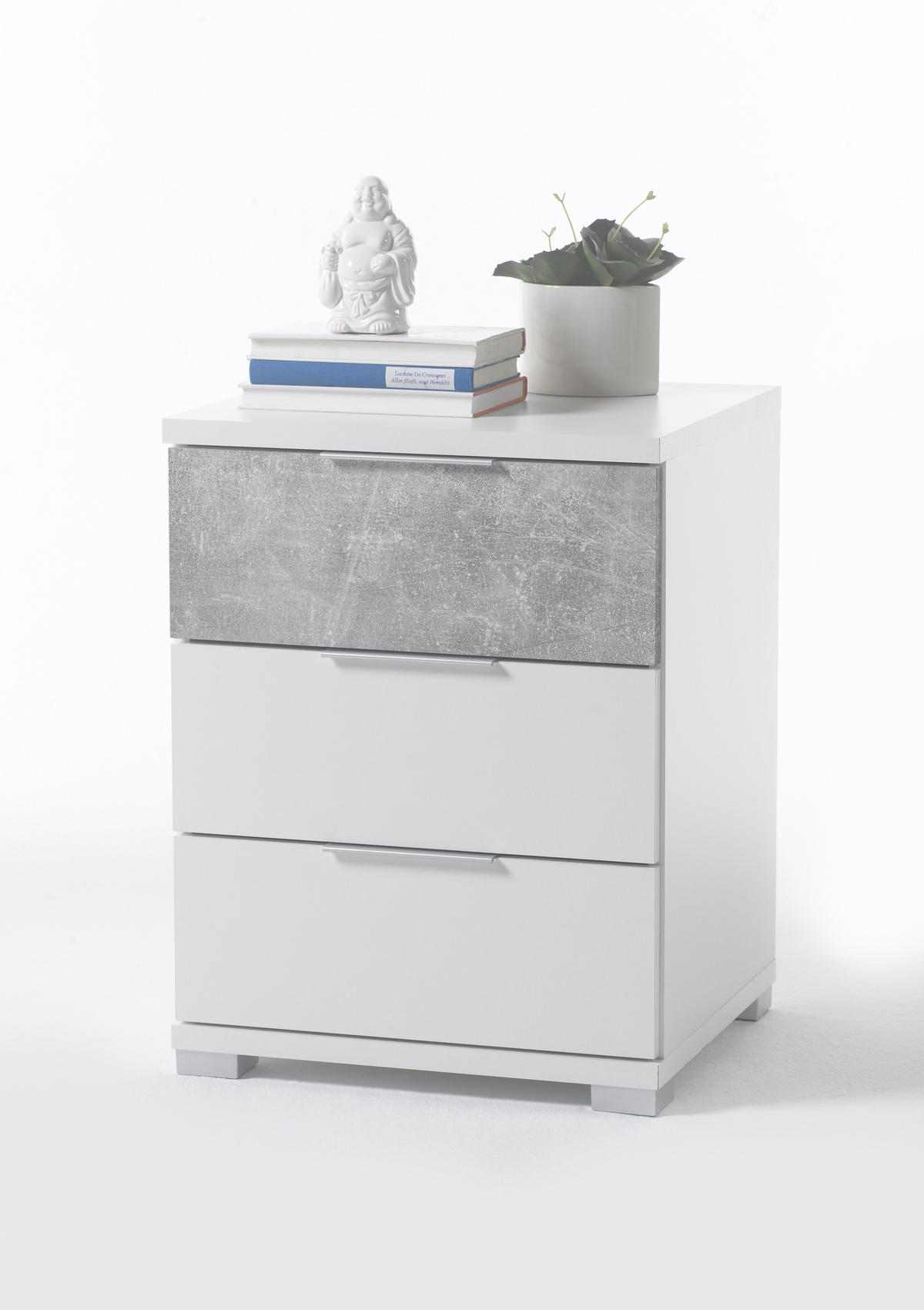 NOĆNI ORMARIĆ siva, bijela   - bijela/siva, Design, drvni materijal/plastika (46,2/60,5/42cm) - Boxxx