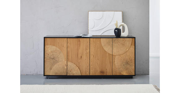 SIDEBOARD 180/81/40 cm  - Eichefarben/Schwarz, LIFESTYLE, Holzwerkstoff (180/81/40cm) - Xora