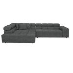 ECKSOFA Grau Velours  - Schwarz/Grau, Design, Kunststoff/Textil (213/317cm) - Hom`in