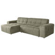 ECKSOFA Salbeigrün Webstoff  - Salbeigrün/Schwarz, KONVENTIONELL, Kunststoff/Textil (295/157cm) - Carryhome