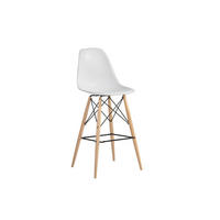 Scaun De Bar din lemn, metal, plastic, alb - alb, Design, plastic/lemn (48,1/102/53,5cm) - Ambia Home