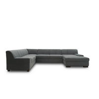 WOHNLANDSCHAFT in Webstoff Dunkelgrau  - Wengefarben/Dunkelgrau, Design, Holz/Textil (212/328/153cm) - MID.YOU