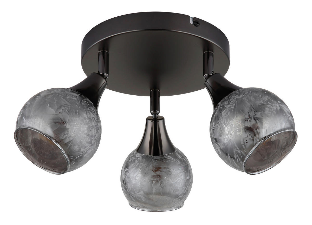 STRAHLER 32/16,5 cm   - Schwarzchrom/Grau, Basics, Glas/Metall (32/16,5cm) - Globo