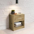 NACHTKÄSTCHEN 39/41/28 cm  in Eiche Artisan  - Alufarben/Eiche Artisan, KONVENTIONELL, Holzwerkstoff/Kunststoff (39/41/28cm) - Carryhome