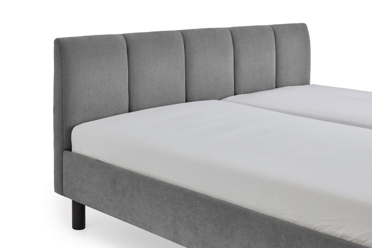 POLSTERBETT 180/200 cm  in Grau  - Schwarz/Grau, Basics, Holz/Textil (180/200cm) - Boxxx