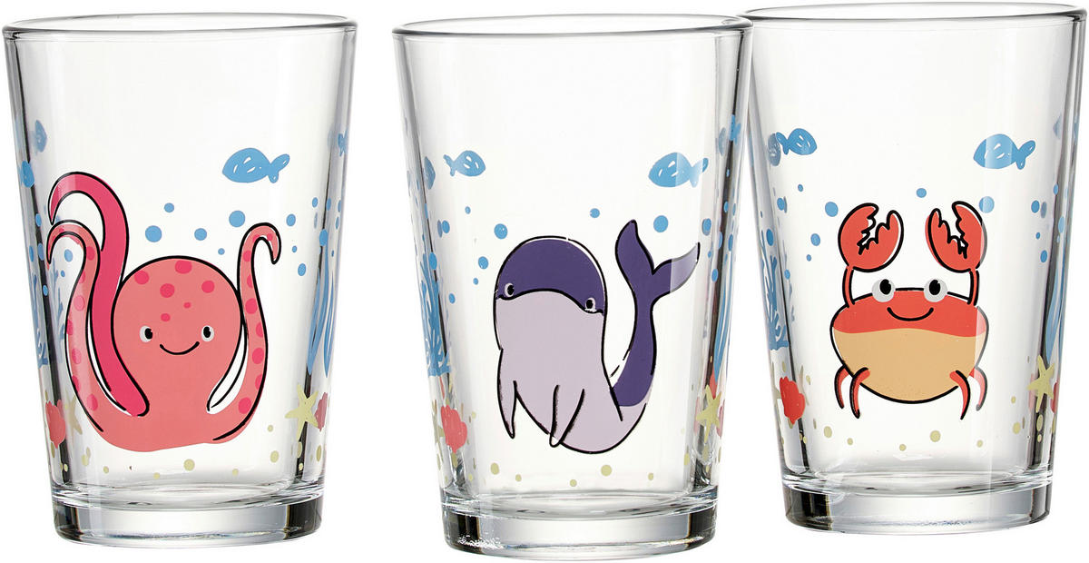 GLÄSERSET Unterwasserwelt  3-teilig  - Klar, KONVENTIONELL, Glas (205ml) - Ritzenhoff Breker