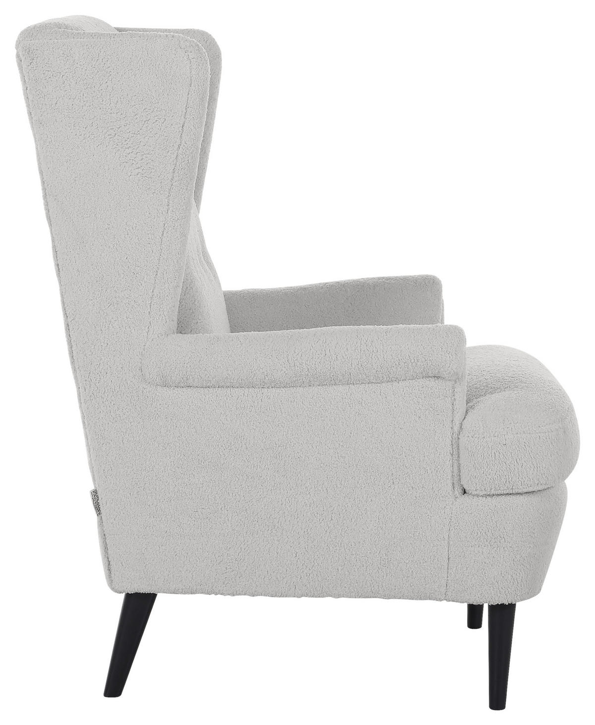 OHRENSESSEL Flachgewebe Schlammfarben  - Schlammfarben/Dunkelbraun, Design, Holz/Textil (72/104/85cm) - Carryhome