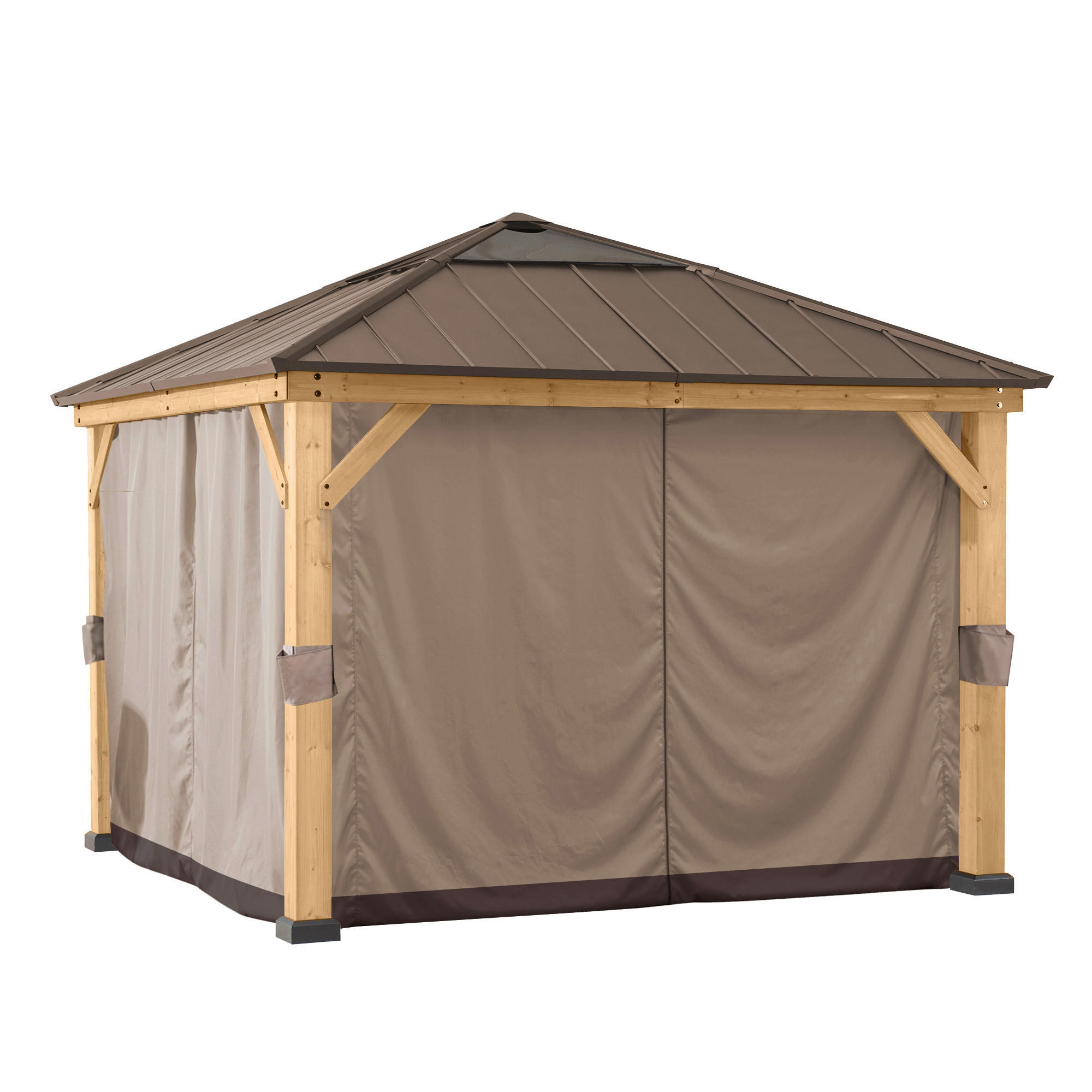 PAVILLON-SEITENTEIL  - Hellbraun, Basics, Textil (247/220cm) - Modante
