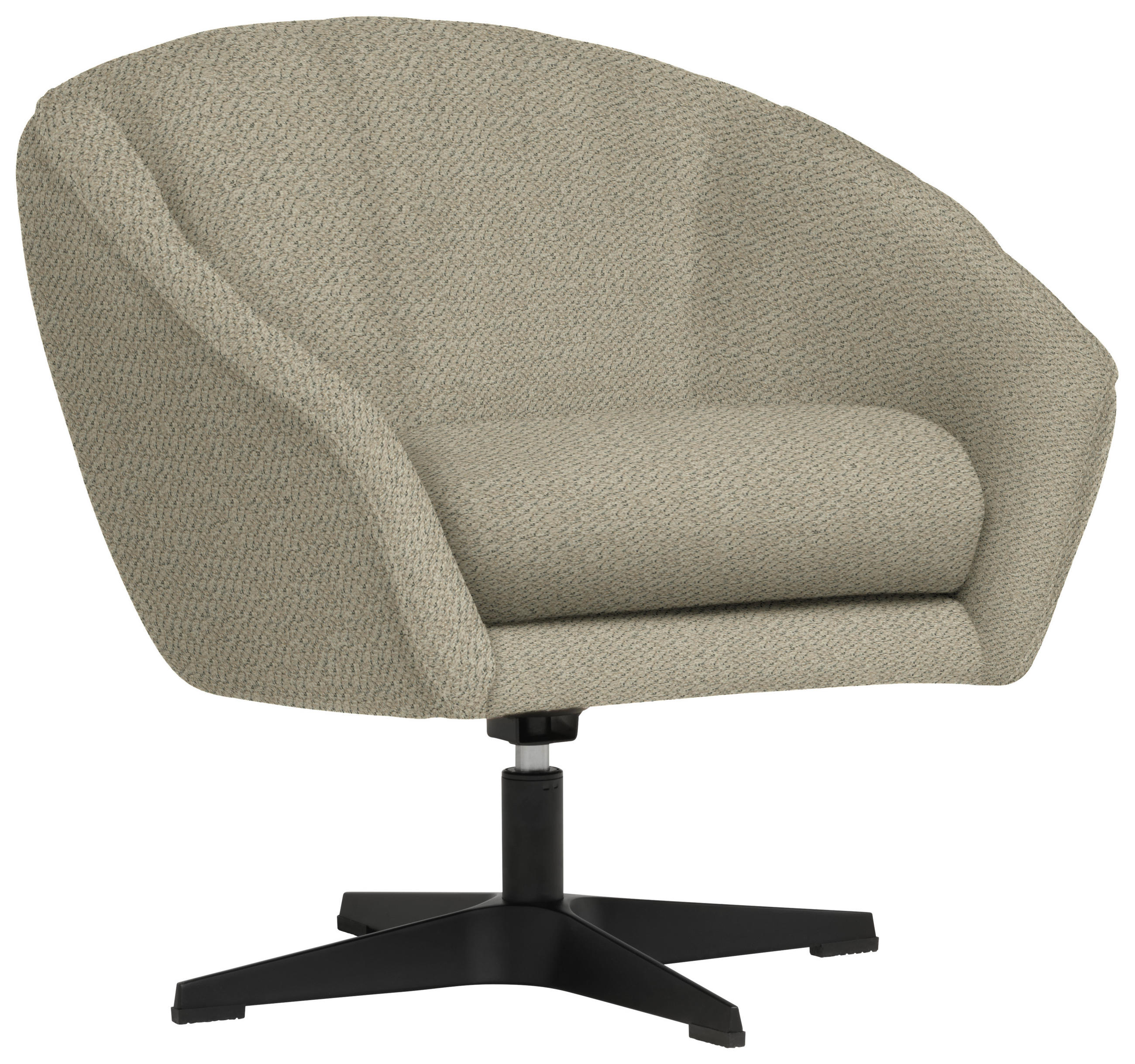 SESSEL in Chenille Beige  - Beige/Schwarz, Design, Textil/Metall (80/78/80cm) - Stylife