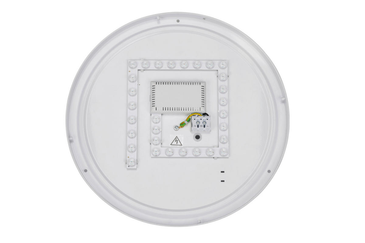 LED-DECKENLEUCHTE Halifax 39/8,5 cm   - Ecru/Weiß, Basics, Kunststoff/Metall (39/8,5cm) - Novel