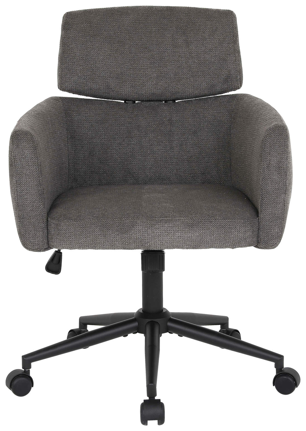 DREHSTUHL Mikrofaser Grau  - Schwarz/Grau, MODERN, Holz/Kunststoff (62/92/100/63cm) - MID.YOU