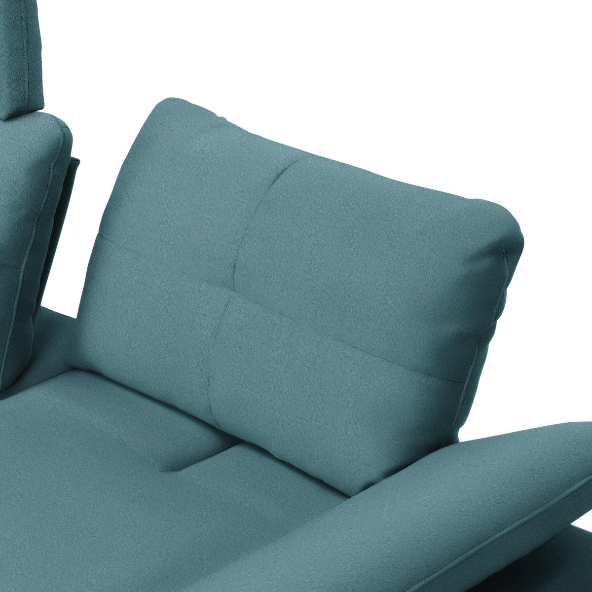 ECKSOFA in Webstoff Hellblau  - Schwarz/Hellblau, Design, Textil/Metall (179/301cm) - Chilliano