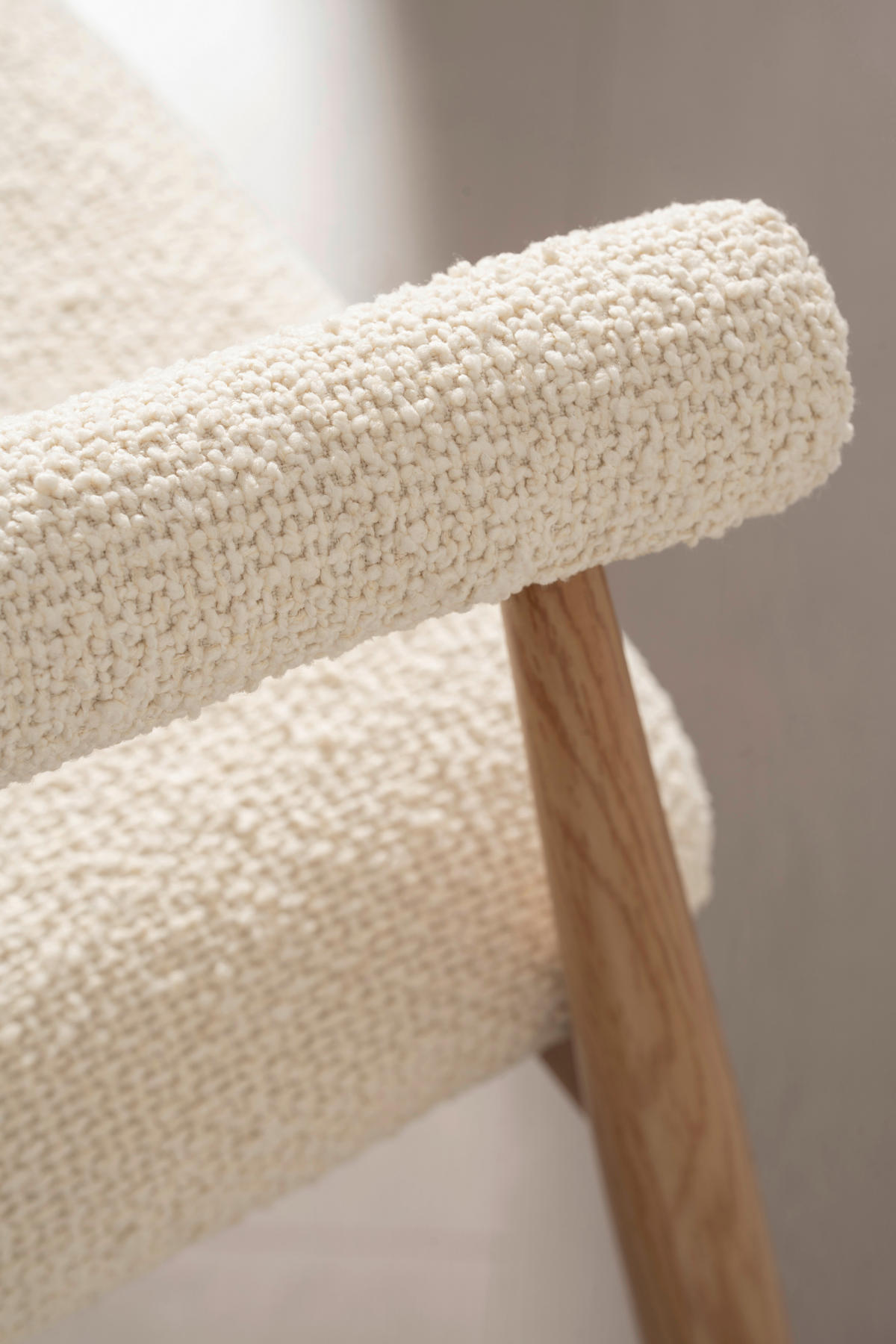 ARMLEHNSTUHL  Stoffauswahl Bouclé  Eichefarben, Creme  - Eichefarben/Creme, Design, Textil/Metall (58/78/60cm) - Lomoco