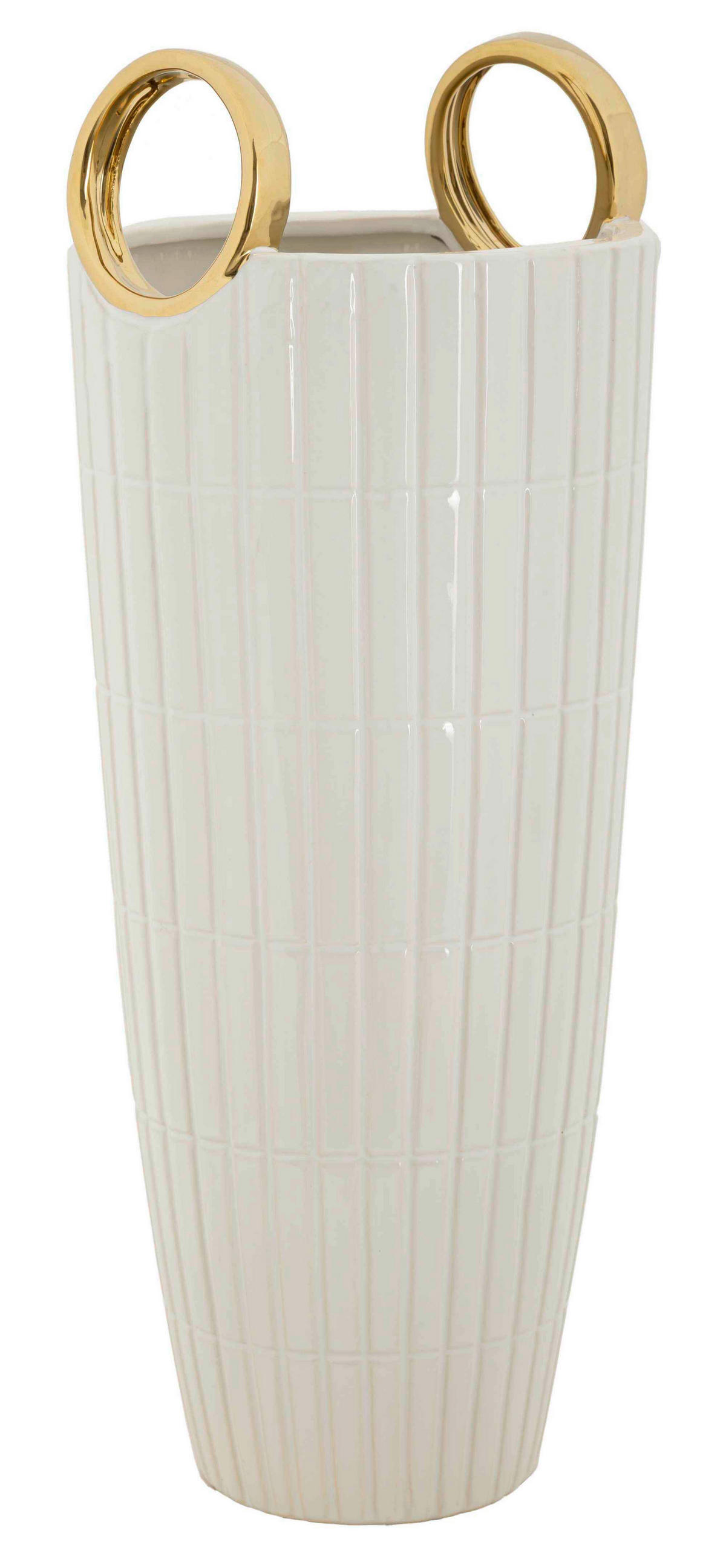 Vase Shopping  - Goldfarben/Weiß, Basics, Keramik (18 /45/18  cm)