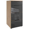 KOMMODE , 41/84/41 cm, 4 Schublade(n)  - Schwarz/Eiche Artisan, Design, Glas/Holzwerkstoff (41/84/41cm) - Hom`in