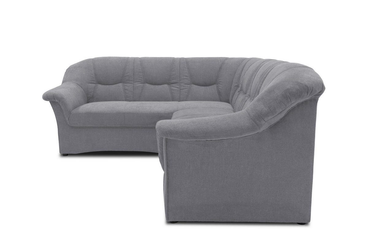 ECKSOFA Dunkelgrau Mikrofaser  - Dunkelgrau/Schwarz, KONVENTIONELL, Kunststoff/Textil (190/240cm) - MID.YOU