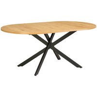 ESSTISCH oval Schwarz, Eichefarben  - Eichefarben/Schwarz, KONVENTIONELL, Holzwerkstoff/Metall (180/75/100cm) - MID.YOU