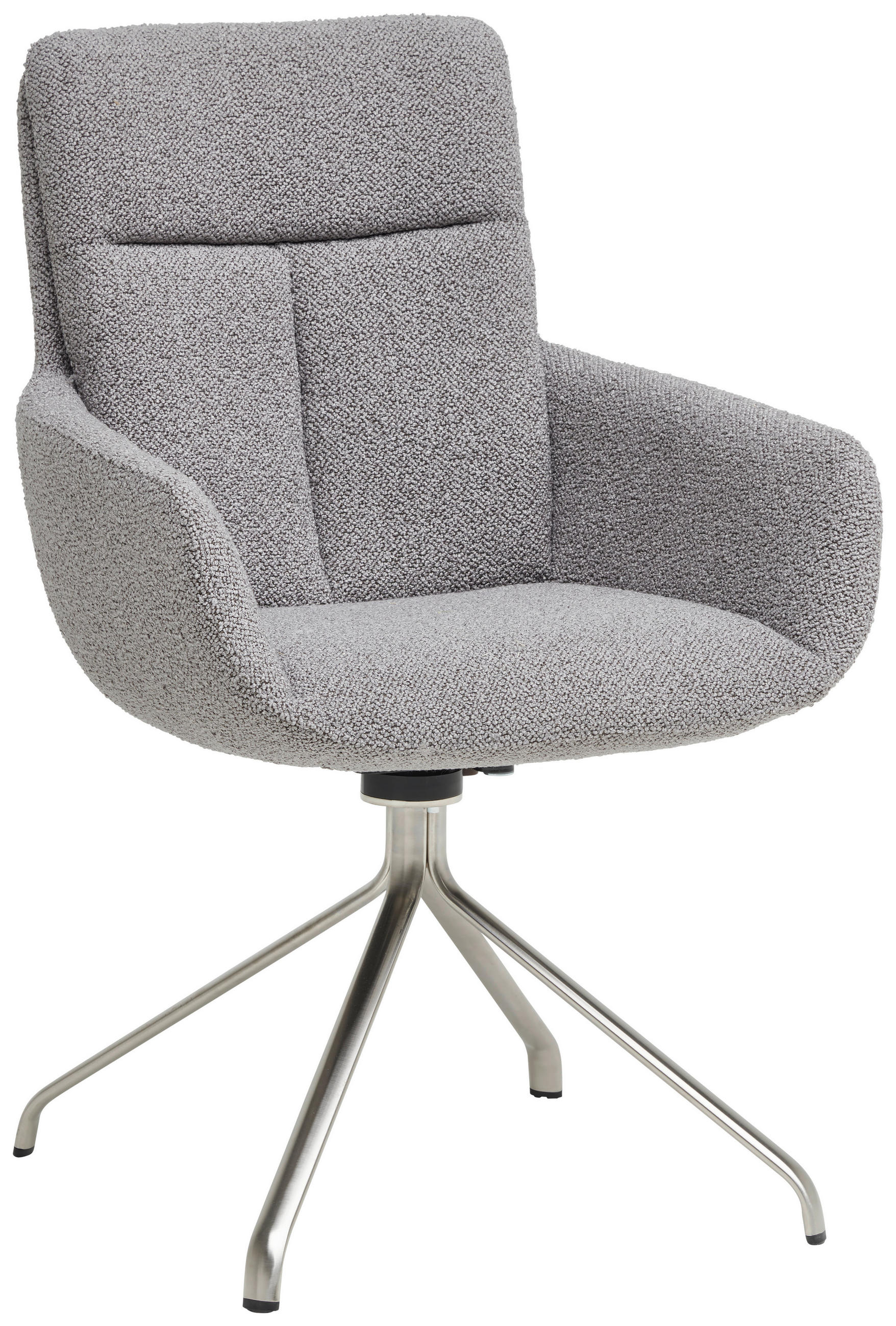 ARMLEHNSTUHL  in Stahl Webstoff  - Edelstahlfarben/Grau, Design, Textil/Metall (61/90/64cm) - Venjakob