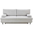 SCHLAFSOFA  mit Liegefunktion, Rücken echt Chenille Hellgrau  - Hellgrau/Schwarz, KONVENTIONELL, Holz/Textil (212/97/105cm) - Carryhome