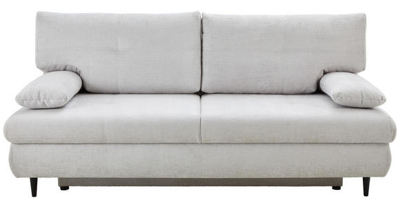SCHLAFSOFA  mit Liegefunktion, Rücken echt Chenille Hellgrau  - Hellgrau/Schwarz, KONVENTIONELL, Holz/Textil (212/97/105cm) - Carryhome