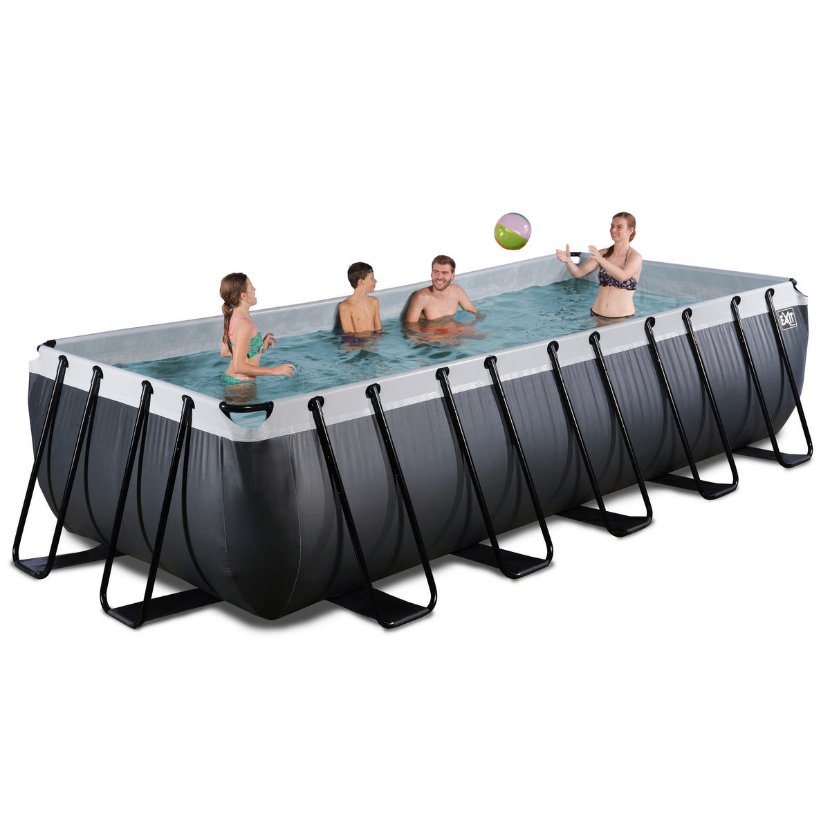 EXIT POOL BLACK 540X250 540/250/122 cm  - Schwarz, KONVENTIONELL, Metall (540/250/122cm) - EXIT Toys