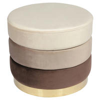 TABURET, textil, 50/42 cm - barvy zlata/hnědá, Design, kov/textil (50/42cm) - MID.YOU