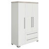 KLEIDERSCHRANK in Weiss, Eichefarben  - Weiss/Eichefarben, Basics, Holzwerkstoff/Metall (135,3/205,9/55,6cm) - Paidi