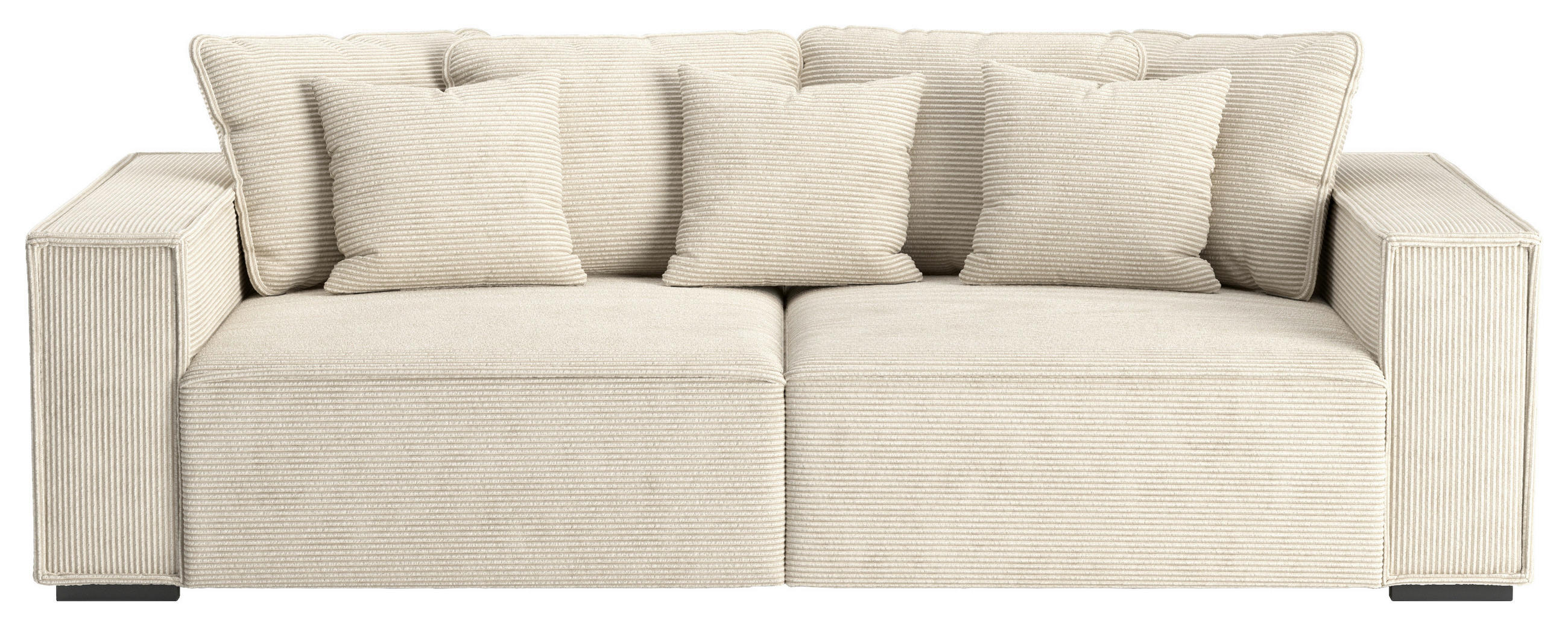 BIGSOFA Mikrofaser Beige  - Beige, MODERN, Kunststoff/Textil (244/62/117cm) - MID.YOU