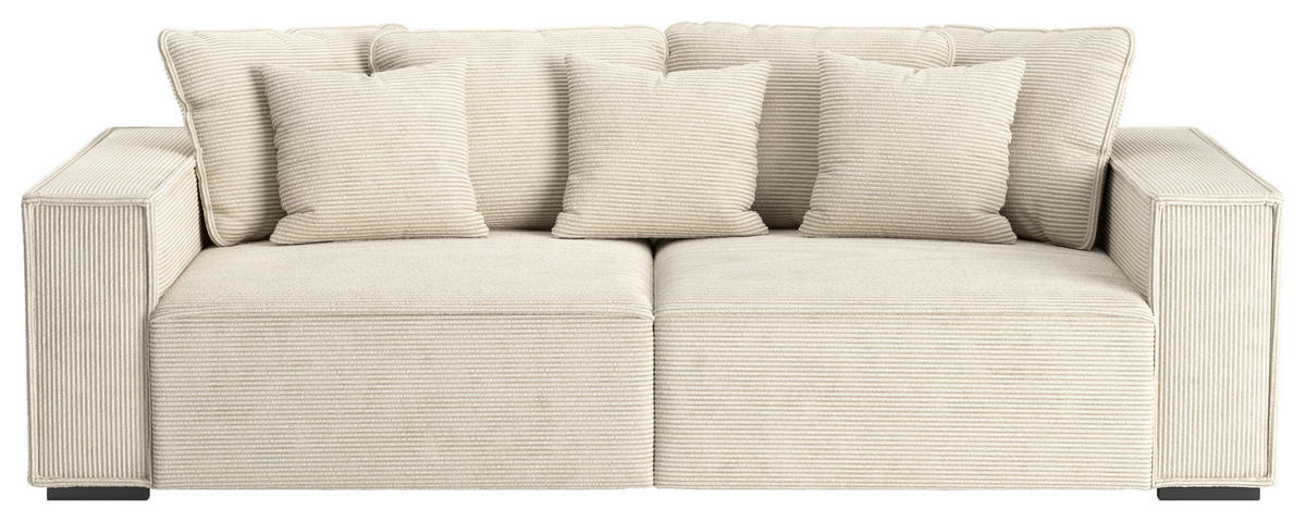 BIGSOFA Mikrofaser Beige  - Beige, MODERN, Kunststoff/Textil (244/62/117cm) - MID.YOU