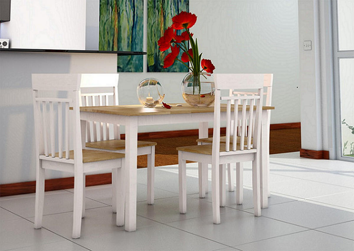 ESSTISCH in Holz, Holzwerkstoff 120/74/75 cm   - Weiß/Kieferfarben, MODERN, Holz/Holzwerkstoff (120/74/75cm) - MID.YOU