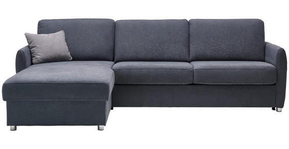 ECKSOFA in Flachgewebe Anthrazit 176/285 cm - Chromfarben/Anthrazit, KONVENTIONELL, Textil/Metall (176/285cm) - Novel