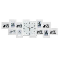 FÉNYKÉPES ÓRA 80/26/4,8 cm   - fehér, Basics, Üveg/fa (80/26/4,8cm) - Ambia Home