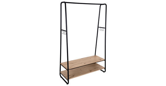 GARDEROBENSTÄNDER in Naturfarben, Schwarz 100/160/45 cm   - Schwarz/Naturfarben, Basics, Holzwerkstoff/Metall (100/160/45cm) - Xora